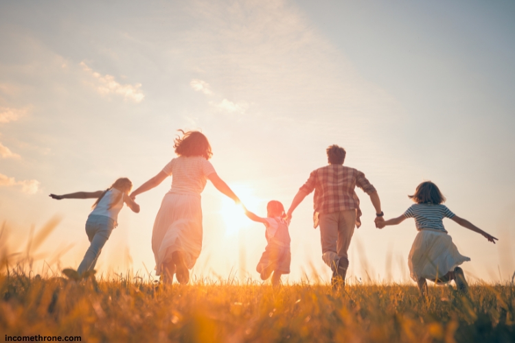 happy family enjoying