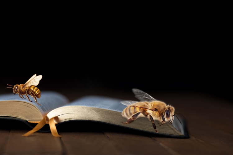 bees on bible focus